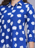Abstract polka dot print rayon top, three-quarter sleeves - versatile women's style for all seasons