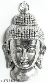 Metal Buddha head statue, 8cm x 13cm x 1.5cm, Indian craftsmanship for living room decor or gifting