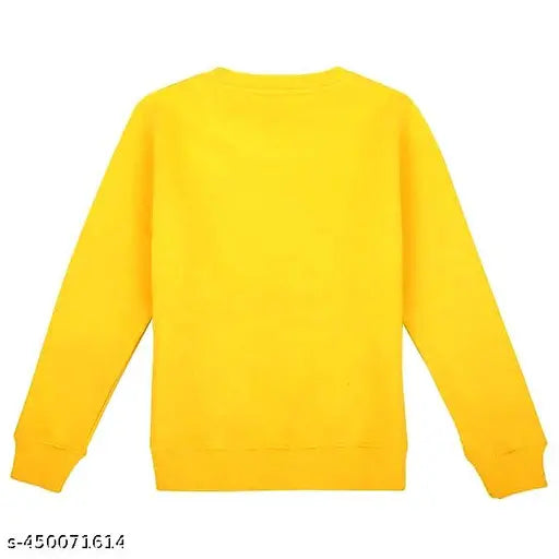 Russian Swag Kids sweatshirt, cotton blend, long sleeves, yellow, printed pattern