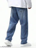 Mens Visker denim oversized jeans, loose fit, vintage-inspired, casual bottoms. India-made, sizes: 28 (waist 28", length 42", hip 38"), 30 (waist 30", length 42", hip 40"), 32 (waist 32", length 42", hip 42"), 34 (waist 34", length 42", hip 44")