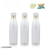 Clear plastic unbreakable water bottles (1000ml each) - ideal for office, sports, school, travel, gym, yoga. Durable design, BPA free, leak proof