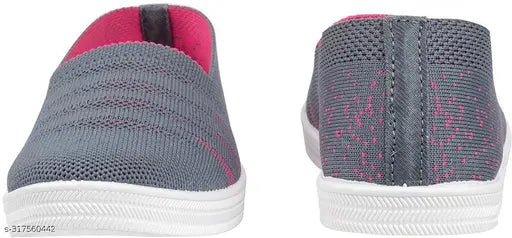 GreyPink synthetic printed ballerina slip-on Walkaroo Go Ladies belly shoe