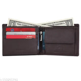 Leather RFID-blocking wallet with 2 compartments and 7 card slots, perfect gift for men in brown color, crafted from top grain leather, made in India