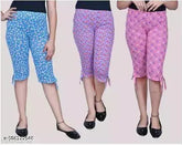 Alpha Women cotton capris, 3-pack, natural & breathable hosiery