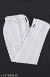 White cotton self-design pants combo with pink accent (S-XXXL), Indian origin