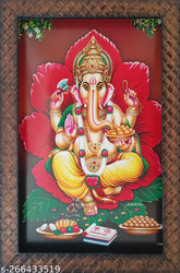 Synthetic resin, 9x12 inch Lord Ganesha photo frame, Indian Ganpati décor