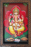 Synthetic resin, 9x12 inch Lord Ganesha photo frame, Indian Ganpati décor