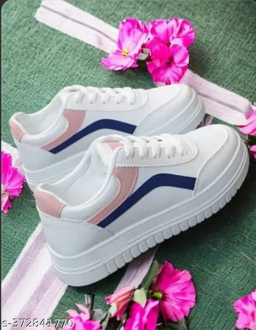 White and blue mesh kids' sneakers by Terfill, colorblocked PVC design with lace-up fastening