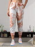 Cotton blend tie-dye regular fit jeggings for women, printed pattern and casual style