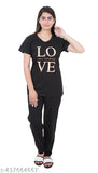 Cotton blend round neck co ord set nightsuit, printed pattern casual wear for women (India)