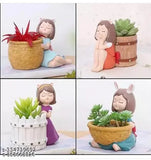 Attractive resin couple gardening showpieces set of 4, Indian-made decor for outdoor displays