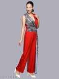 Striped crepe one-shoulder jumpsuit by RANJ, India - Perfect for women's western wear, kids