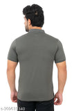 Breathable polycotton regular fit polo t-shirt for men, solid color in casual wear style - Indian origin