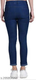 Light star & dark tringa patti women's denim joggers, solid color, size 28 (waist 14in, length 28in), made in India