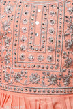 Embroidered rayon kurta and pant set for girls, Indian traditional outfit with three-quarter sleeves