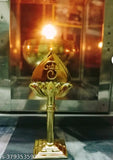 Golden-plated Murugan Vel yantra, traditional Indian spiritual artifact with a dimension of 10cm x 10cm x 10cm