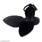 Suede round-shaped sandals by 6ixfeet, ideal for casual party and office wear. Elevate your style with these comfortable, trendy flat ballet flats from India." (124 characters)