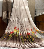 Georgette printed saree with running blouse, single piece from India