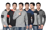 Multicolor cotton long-sleeve hoodie pack (6), men's T-shirts by Vimal Jonney, ideal for casual wear from India