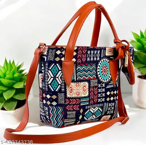 Stylish PU leather slingbag, free size, 2 compartments, animal net pattern. This trendy accessory adds a bold statement to any outfit, made in India