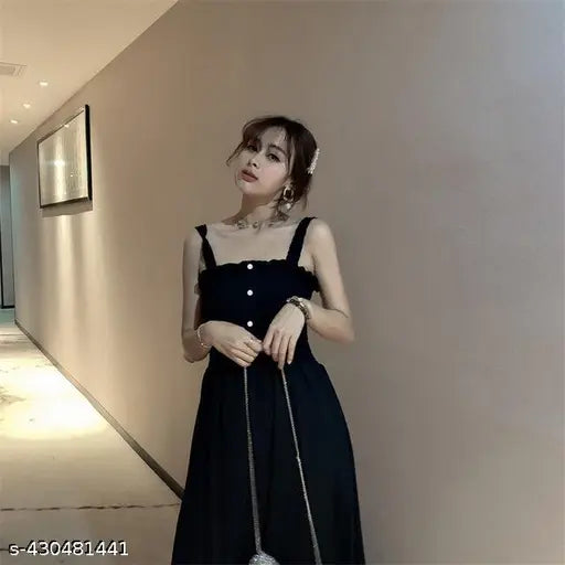 New stylish crepe Kansai dress, sleeveless, XS (28/40/28), affordable western wear jumpsuit for women