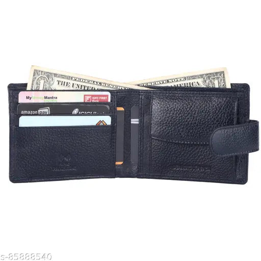 India Leather RFID Protected Men's Wallet, 100% genuine leather, vintage style, disordered wrinkles and scratches, 2 compartments