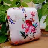 Printed fabric party clutch, perfect for weddings or casual outings. Free size (6in x 2in), fits iPhone 6/6S/7/X Plus. High-quality product from India with triple quality check