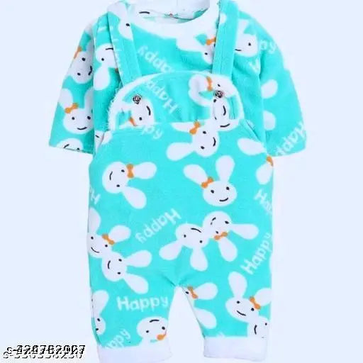 Woolen kids dungarees, solid pattern, suitable for babies 0-3 months, Indian origin