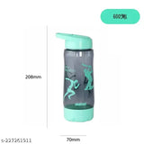 Peach and green Oreo Sipper 600ML water bottles for kids - durable sports sippers with leak-proof straws (pack of 2)