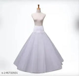 White net flared skirt, adjustable waist (24-36"), perfect underskirt for lehengas, saaris, or gowns. Hand wash only