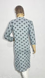 Grey Flower Printed Woolen Kurta for Women's Winter Fashion - Dry Clean Only, India