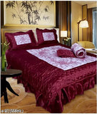Luxurious maroon satin bedding set, 200 thread count VIP Collection from Jaipur Rajwada, Queen size with 2 pillow covers
