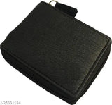 Trendy men's black faux leather round zipper wallet, enough compartments for better organization, fits all currency sizes comfortably, stylish and durable Indian-made design