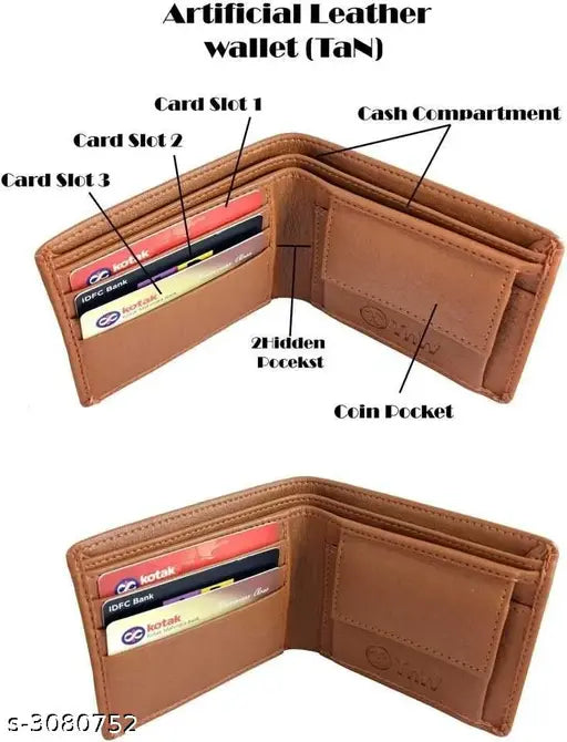 Faux leather men's wallet, solid pattern, high-quality Indian product