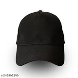 Solid cotton baseball cap, trending style for girls and boys, sports adjustable fit from India