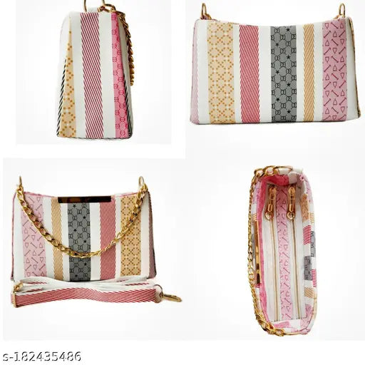 Printed net synthetic sling bag for girls, 2 compartments, casual to formal use