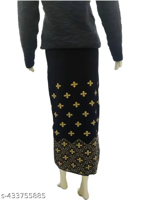 Woolen self-design skirt for women, free size (waist 32in, hip 36in), made in India