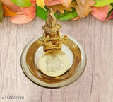 Brass Mata Annapurna idol, Goddess of Food with free Annpurna coin. Indian deity for prosperity and abundance