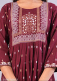 Rayon Nayara Cut Kurta - Three-Quarter Sleeve Zari Woven Women's Kurti, Latest Trending in India