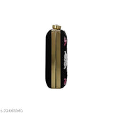 Handcrafted black velvet clutch, embellished net pattern, Indian Zari embroidery on display