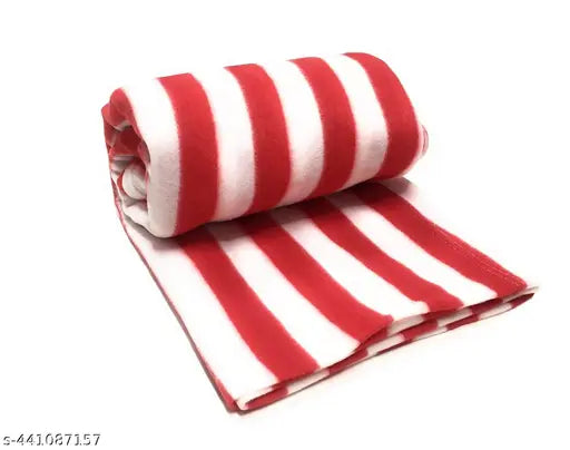 Multicolor lightweight polar fleece striped blankets for single bed, ideal for winter and summer - pack of 5