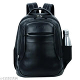 PU leather casual backpack, 35L, 4 compartments, water-resistant, ideal for school, college, office, travel
