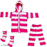 Printed wool sweater for babies, Treandy brand, 3-6 months size on model