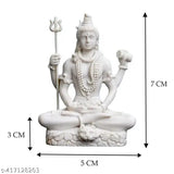 Resin White Shiva statue for car dashboard and home decor - intricately hand-carved Lord Shiva idol for pooja room or temple, perfect for spiritual gifting