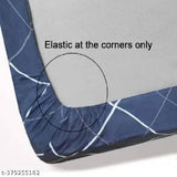 Premium Glace cotton, elastic fitted double bedsheet with 2 pillow covers - soft, comfortable, and luxurious for summer sleep
