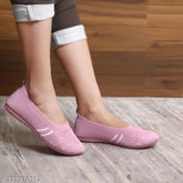 Modern suede bellies ballet flats - embellished Indian designs for women's sizes IND-5 to IND-8