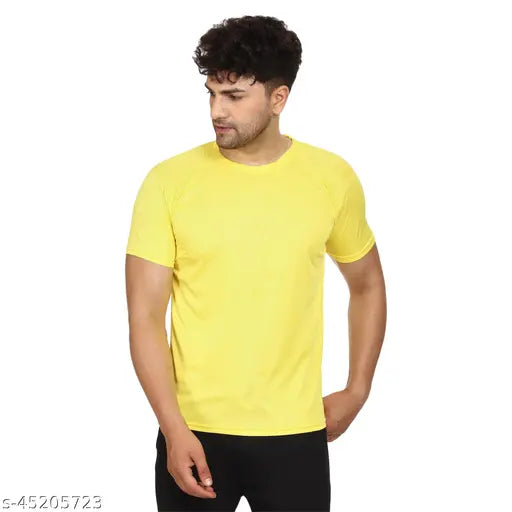 Pretty designer men's polyester t-shirts in solid colors, size S-XXXL for stylish fashion