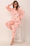 Women's printed fleece nightwear sets in long-sleeve pyjamas, vibrant patterned sleepwear from India