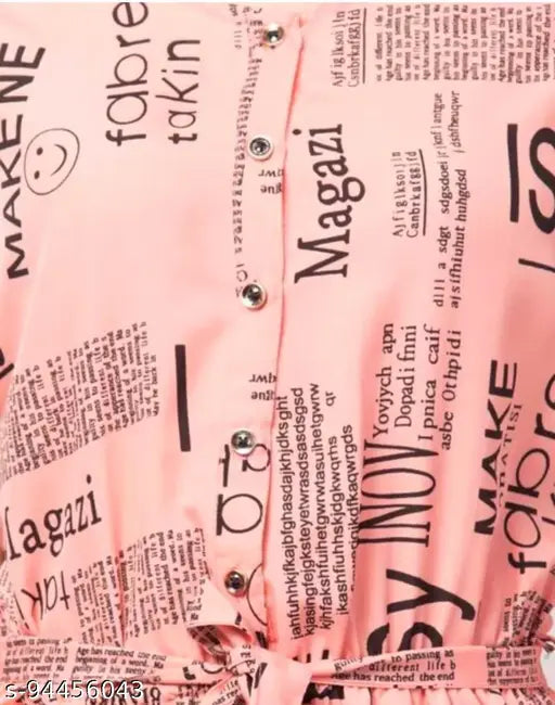 Trendy peach crepe jumpsuit for girls & women, printed net design, premium quality summer western wear, India origin