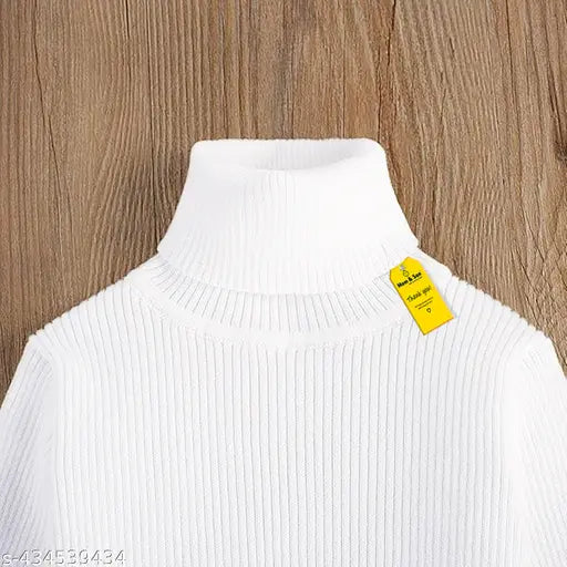 Wool self-design MOM & SON winter full sleeve high neck for baby boys and girls, 12-18 months, 18-24 months, 2-3 years, 3-4 years - India